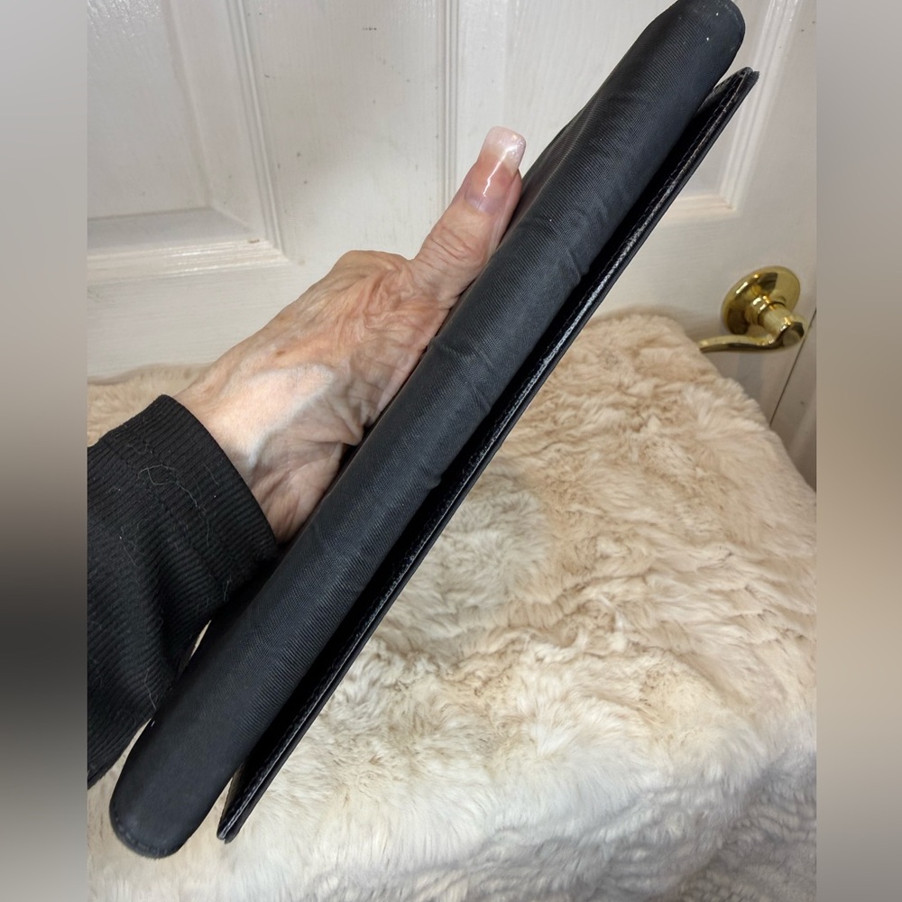 PRADA "TESSUTO" NERO NYLON AND SAFFIANO LEATHER BIFOLD WALLET - Picture 6 of 16